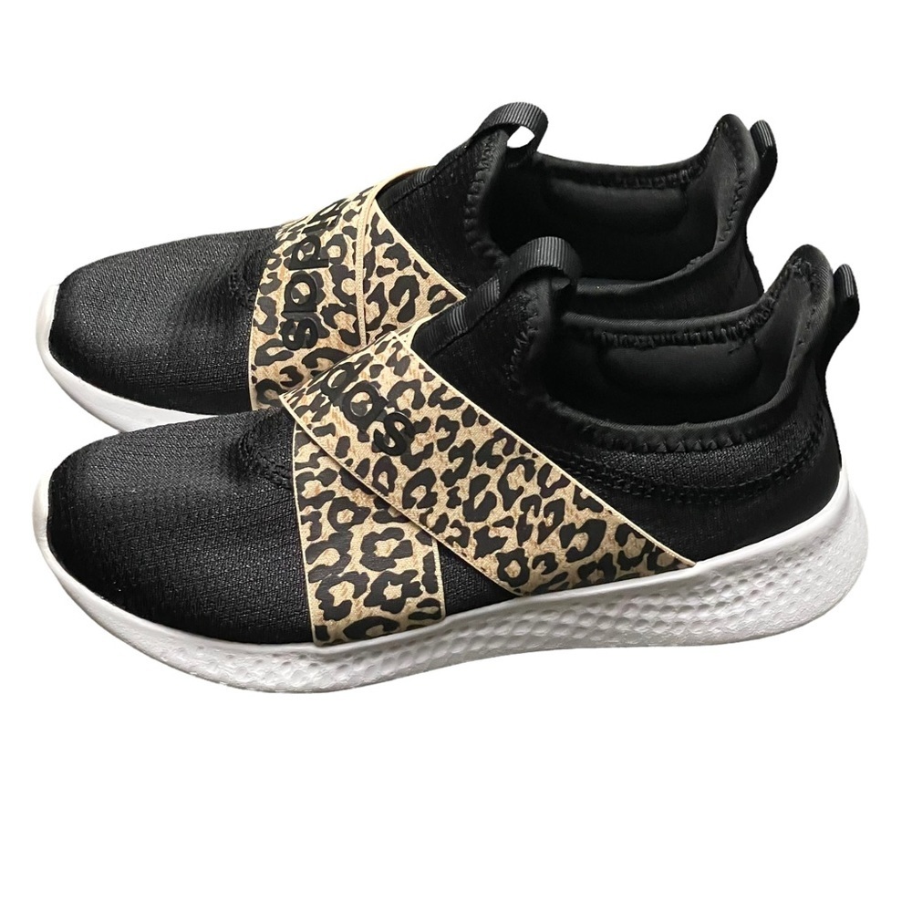 Adidas Puremotion‎ Adapt Sneakers Size 7 Leopard Animal Print Laceless Cloudfoam